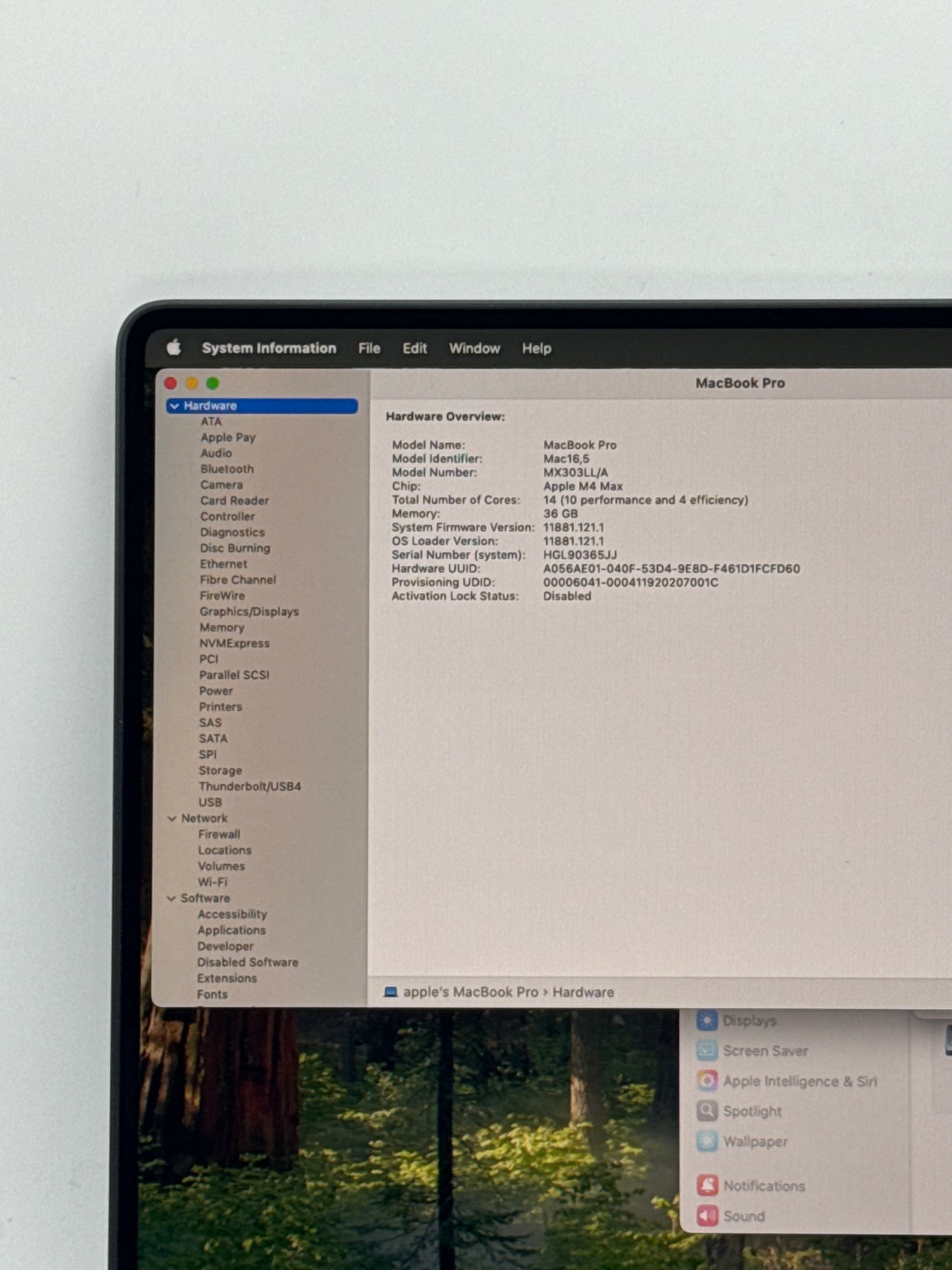 2024 Apple MacBook Pro 16.2" A3186 Apple M4 Max 14C-CPU 32C-GPU 1TB SSD 36GB RAM