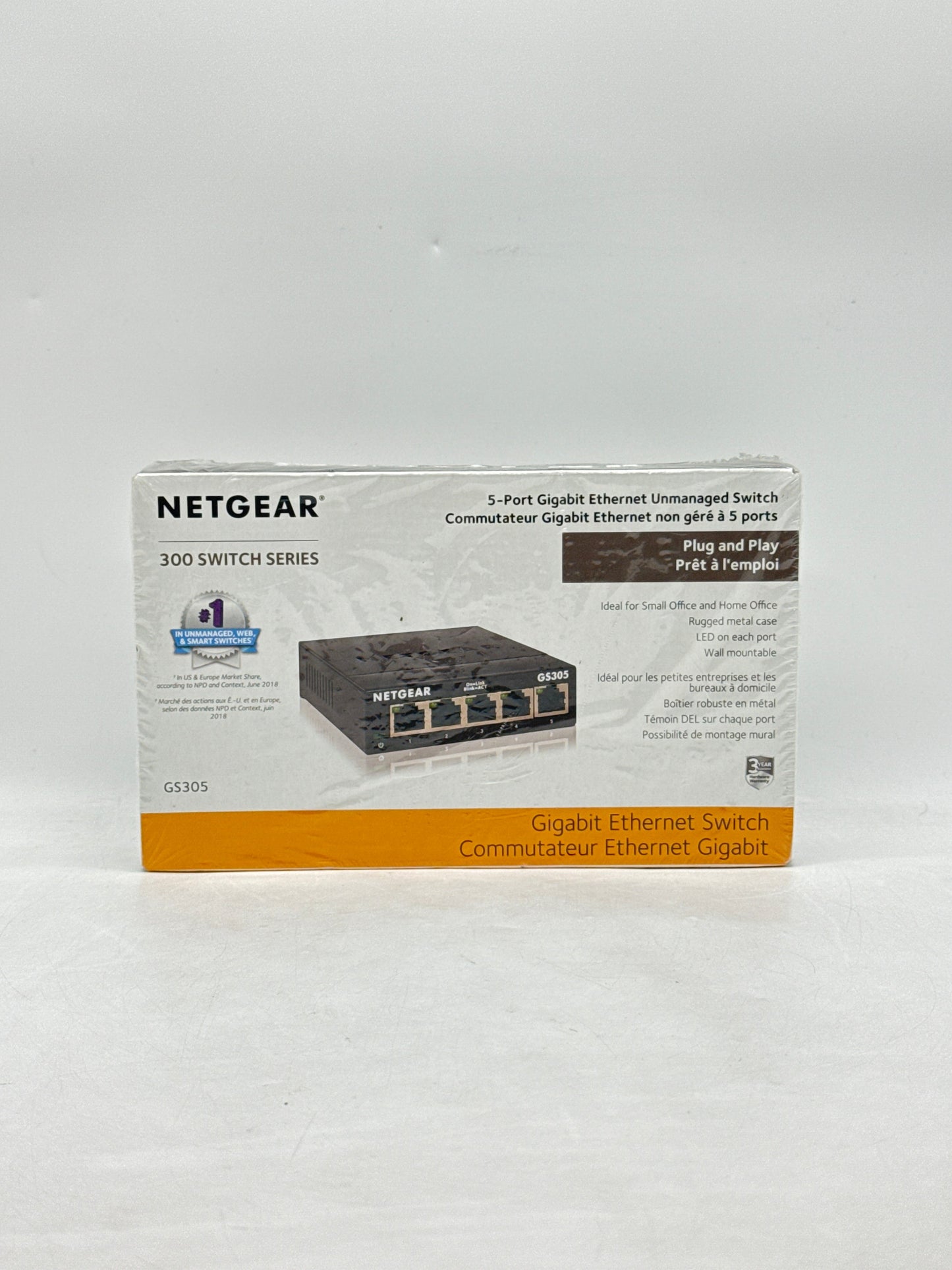 New Netgear GS305-300PAS 5 Port Gigabit Ethernet Unmanaged Switch
