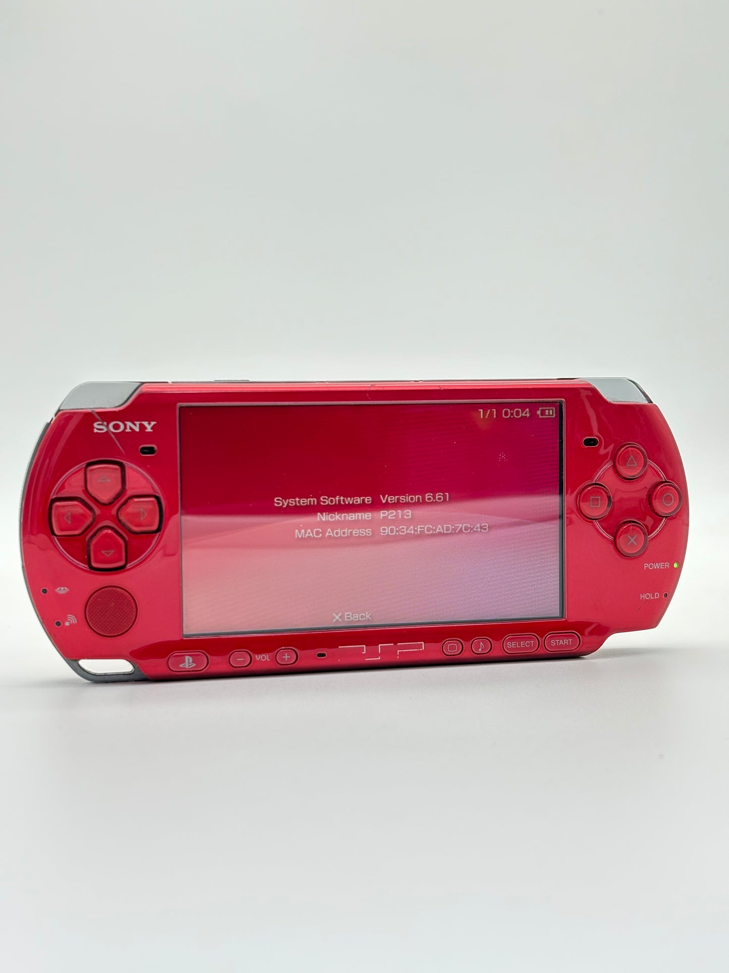 Sony PSP-3000 Red Console #209 w/1200 mAh Battery !Read