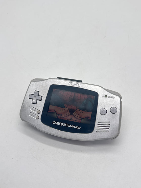 Nintendo Game Boy Advance AGB-001 Silver Console #636 No Back Lid Yellowed Display AS IS
