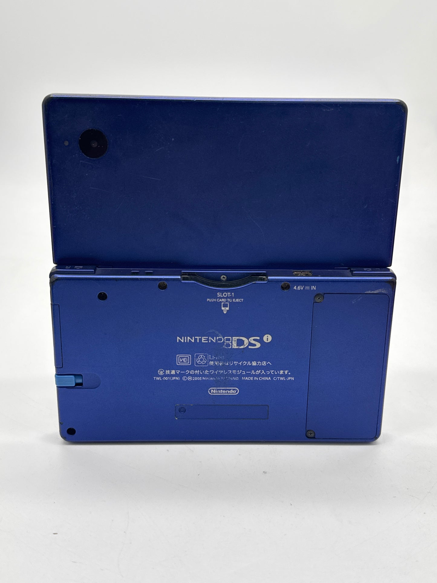 Nintendo DSi TWL-001(JPN) Metallic Blue Console #113 Stickers & Cracked Top Screen AS IS