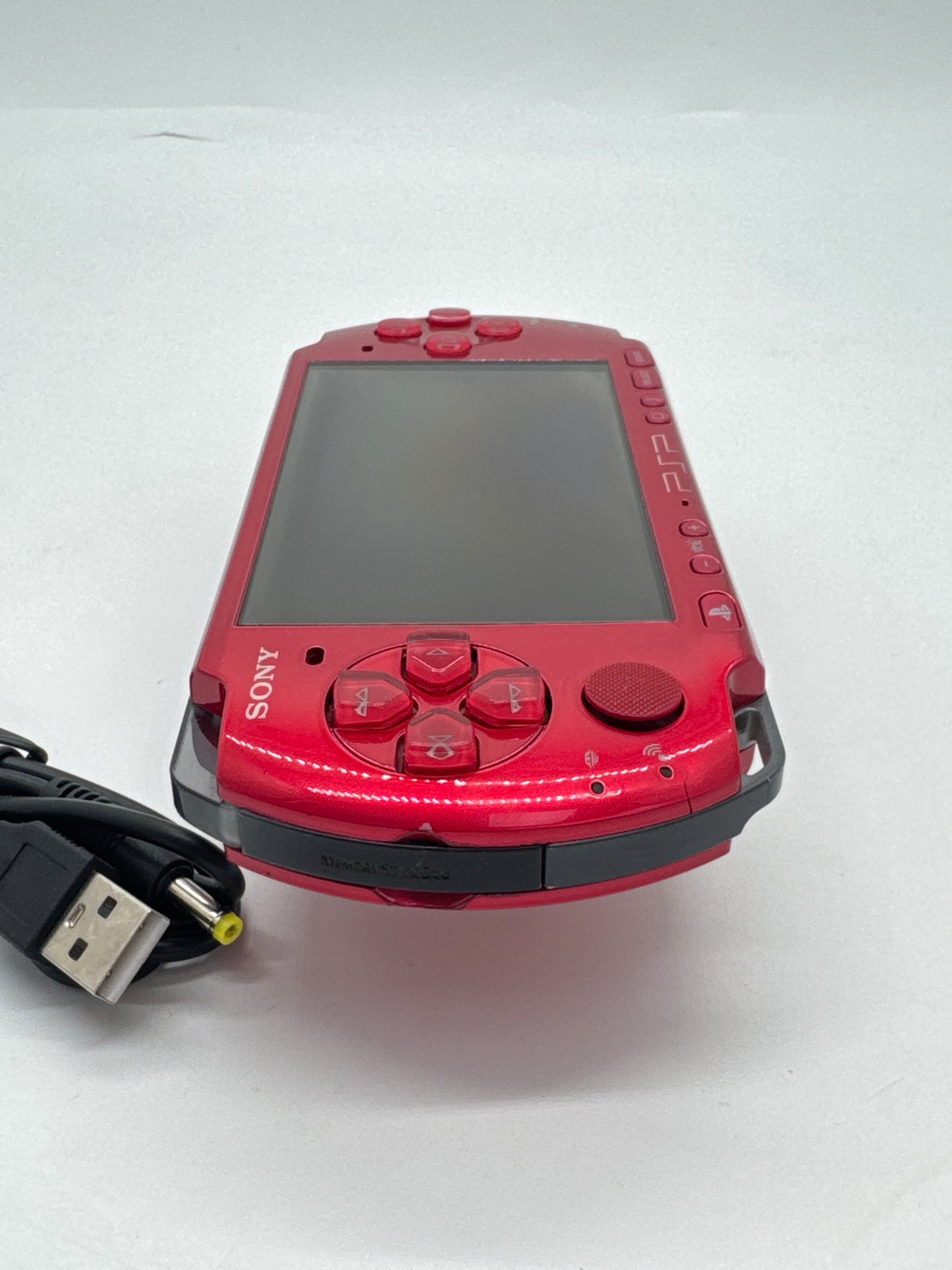 Sony PSP-3000 Radiant Red Console w/ Charger #68 Battery Lid Will Not Stay On