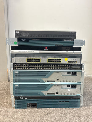 Lot of 8 Cisco Catalyst Switches Routers 2900 3800 1900 4300 + Polycom QDX For Parts