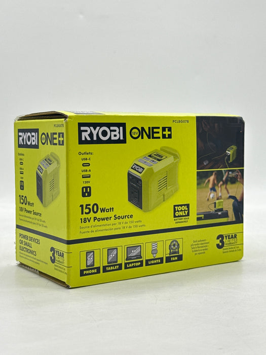 New Ryobi ONE Plus PCLBG07B 18V 150-Watt Portable Battery Inverter Power Source