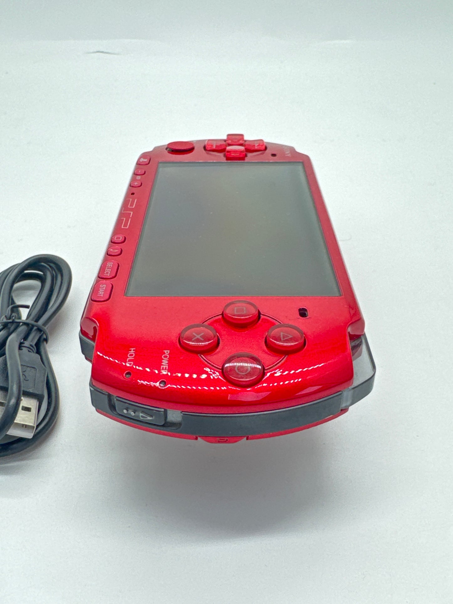 Sony PSP-3000 Radiant Red Console w/ Charger #69 Missing Battery Lid