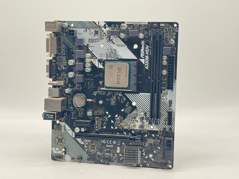 ASRock A320M-HDV AM4 Micro ATX Motherboard AMD Ryzen 3 1200 Used