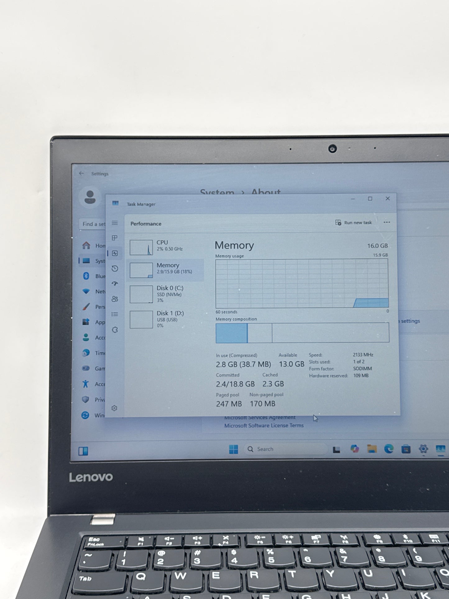 Lenovo ThinkPad T470 14" Core i5-6200U 2.30GHz 512GB SSD 16GB RAM