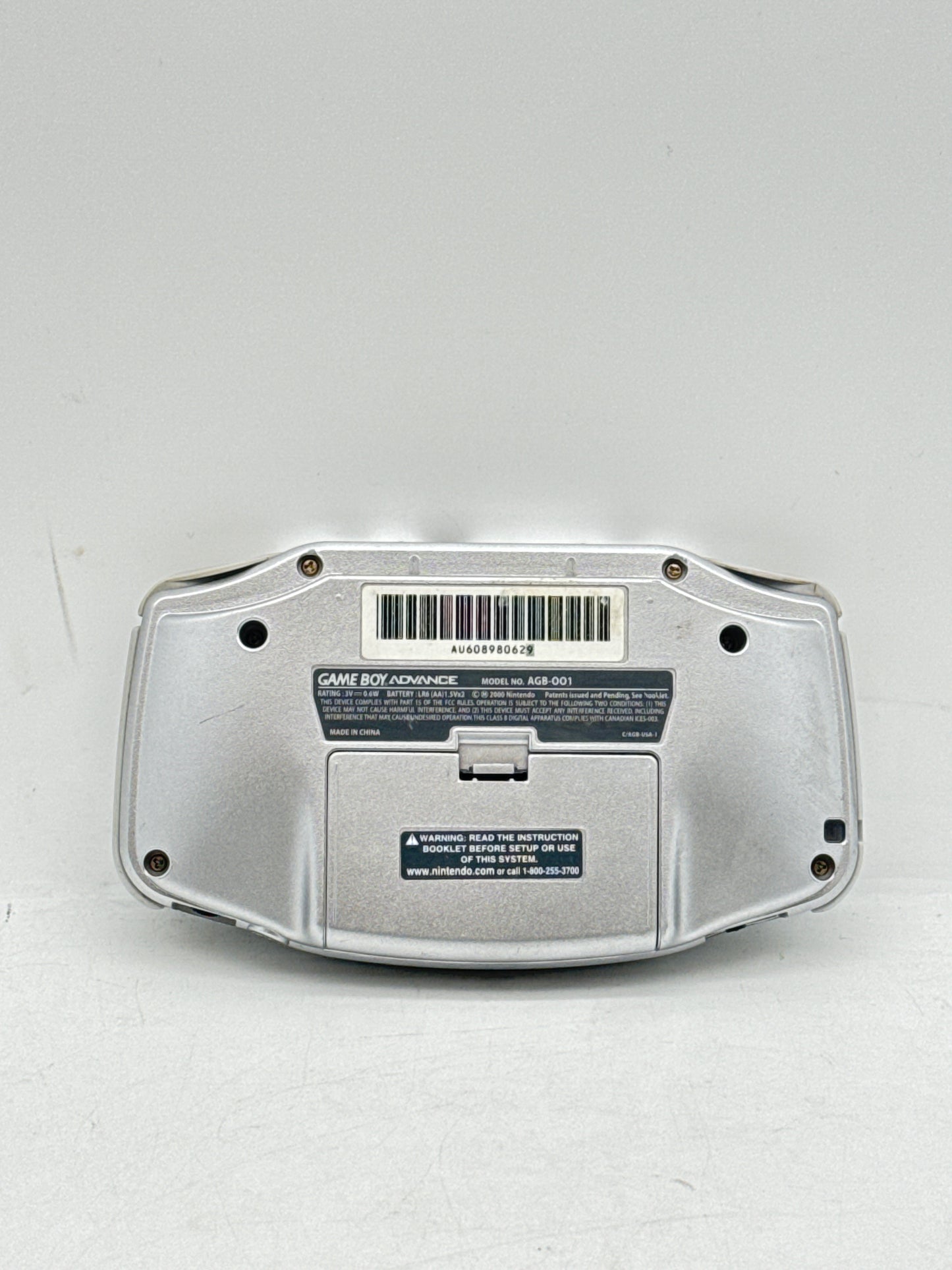 Nintendo Game Boy Advance AGB-001 Handheld Game Console Metallic Silver