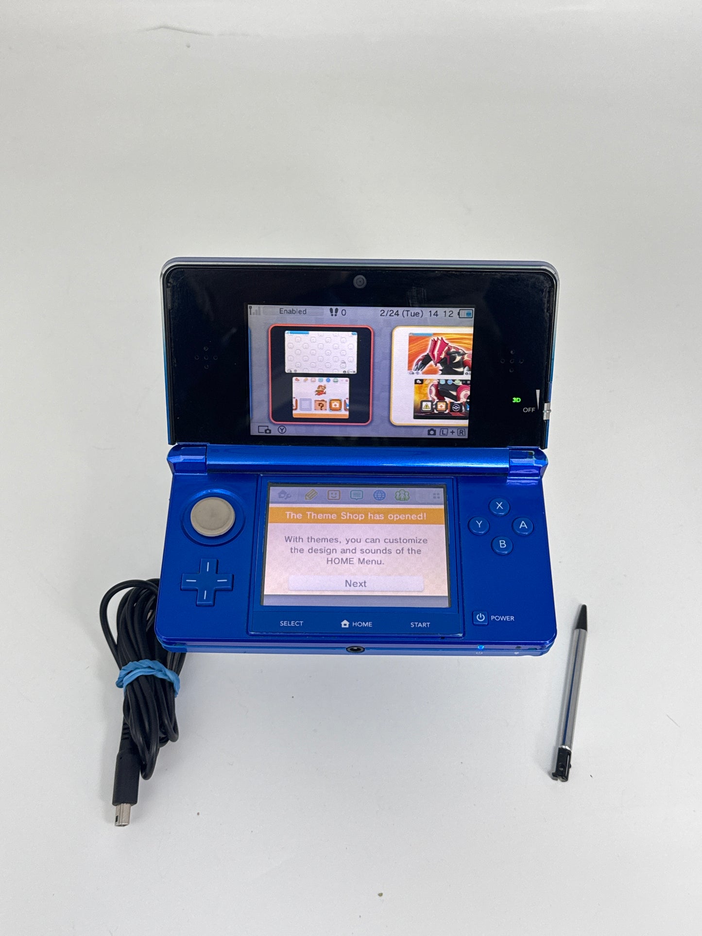 Nintendo 3DS CTR-001(JPN) Blue Console #424 w/ Stylus & Charger