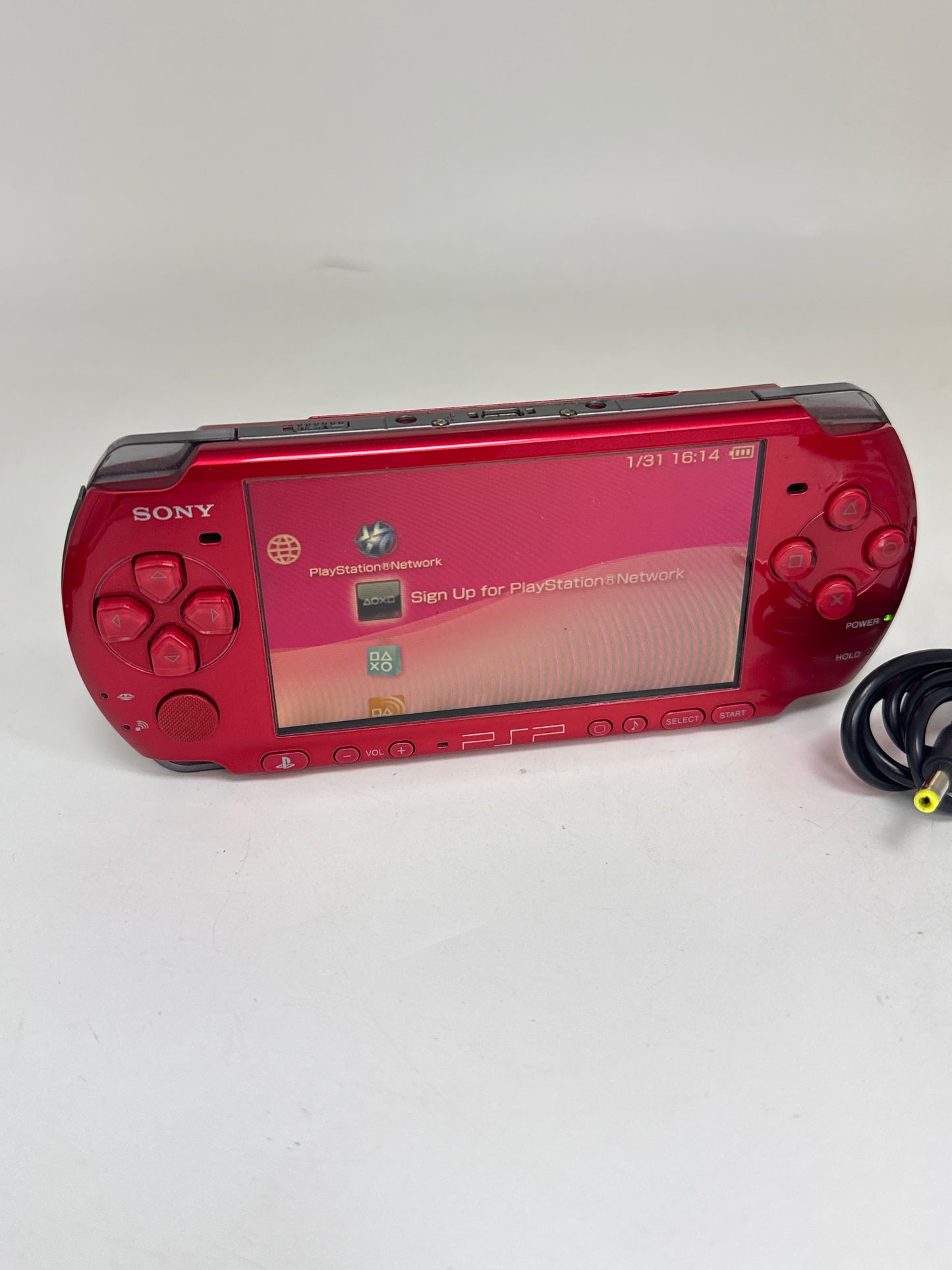 Sony PSP-3000 Red Console #61 w/ 1200mAh Battery & Charger