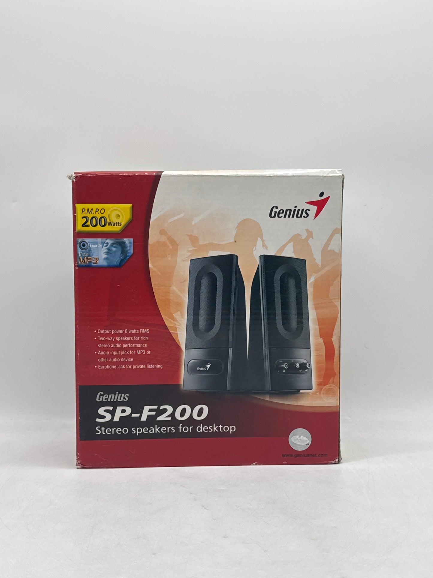 Genius F-Series SP-F200 6 Watts 2.0 Stereo Speakers - Open Box