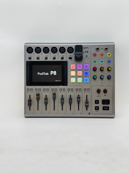 Zoom PodTrak P8 Podcast Recorder 6 Mic USB-C XLR w/ SD Card & BTA-2 Bluetooth Adapter
