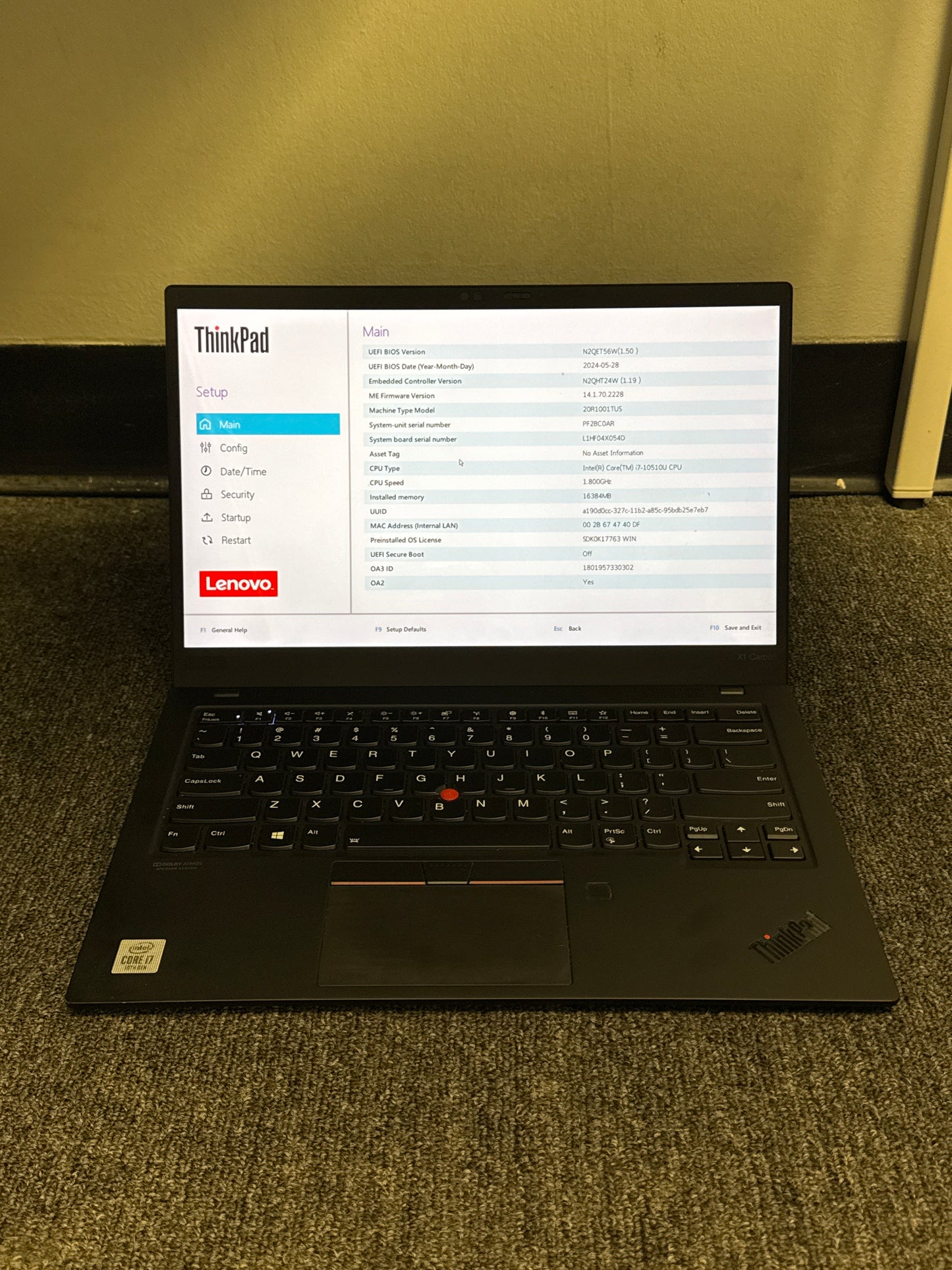 Lenovo ThinkPad X1 Carbon 7th Gen 14.0" Core i7-10510U 1TB SSD 16GB RAM - Read!