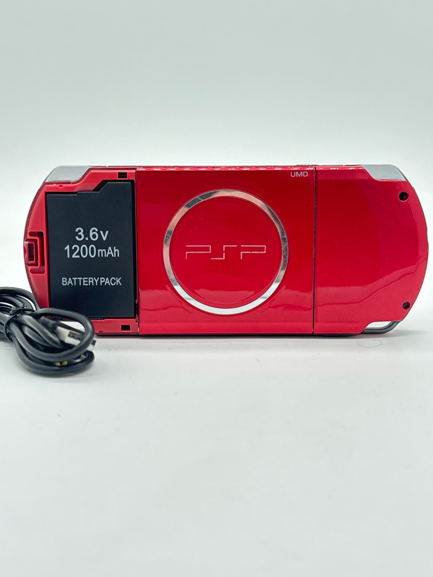 Sony PSP-3000 Radiant Red Console w/ Charger #69 Missing Battery Lid