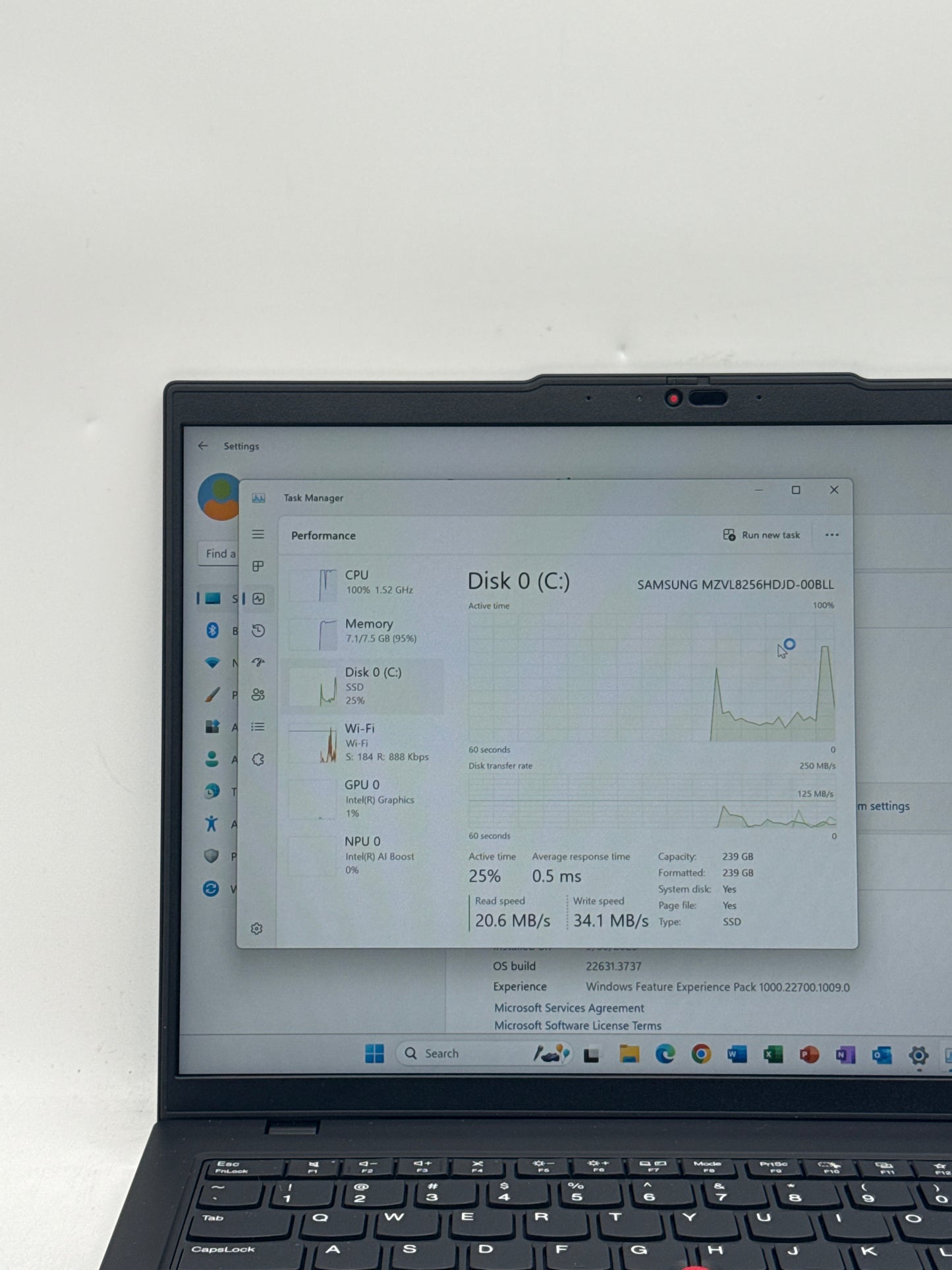 Lenovo ThinkPad L14 Gen 5 Touch Ultra 5 125U 256GB SSD 8GB RAM - Read!