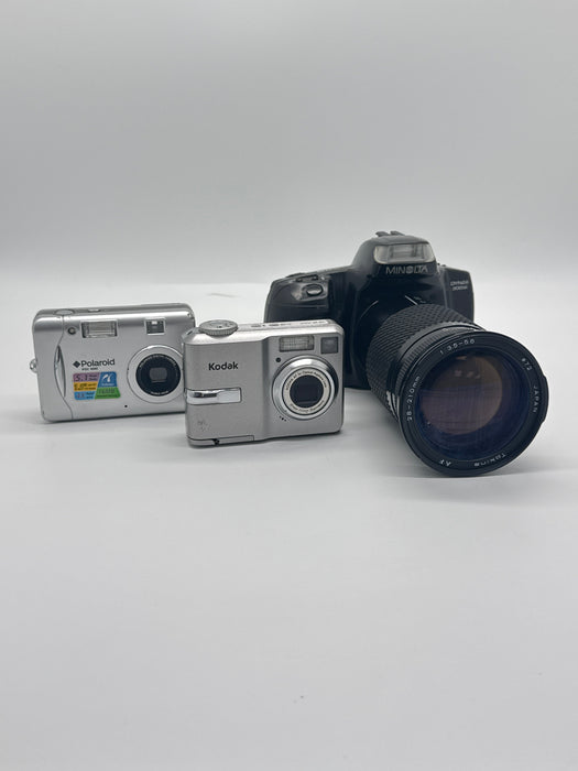 Lot of 3 Cameras Minolta Dynax 300si + Kodak C743 + Polaroid PDC 5080 UNTESTED AS IS