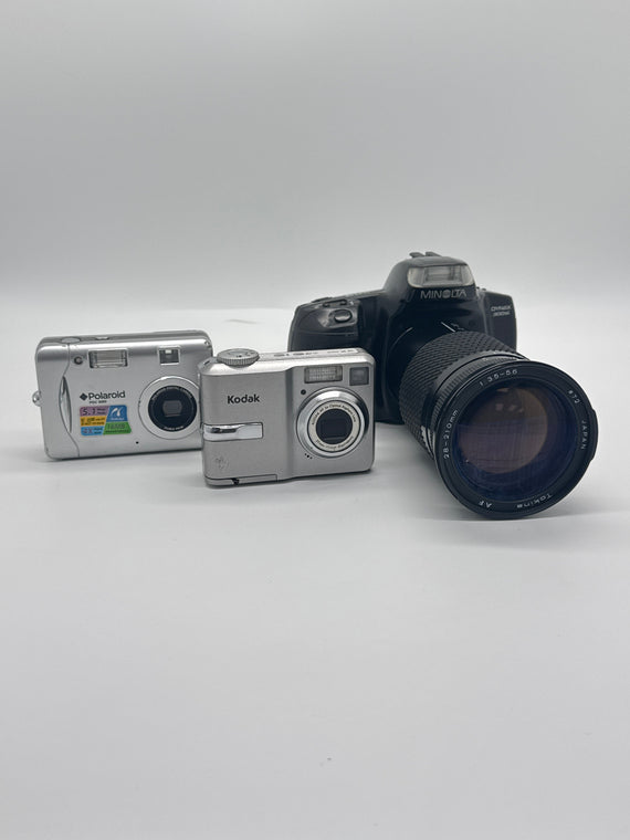 Lot of 3 Cameras Minolta Dynax 300si + Kodak C743 + Polaroid PDC 5080 UNTESTED AS IS