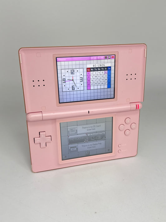 Nintendo DS Lite USG-001 Pink Console #89 No Charger Lines on Bottom Screen AS IS