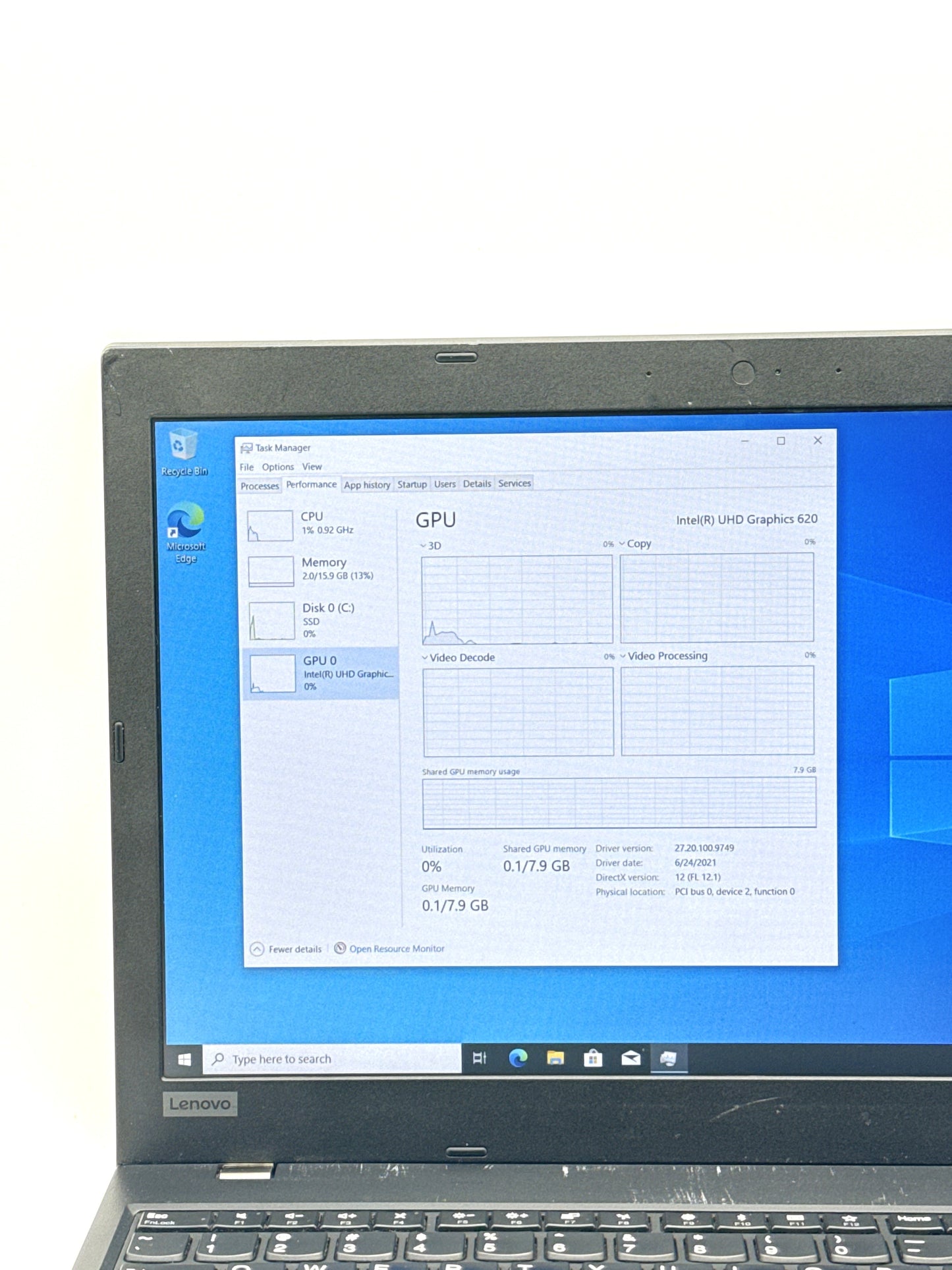 Lenovo ThinkPad T580 15.6 FHD i5-8250U 1.60GHz 16GB 512GB