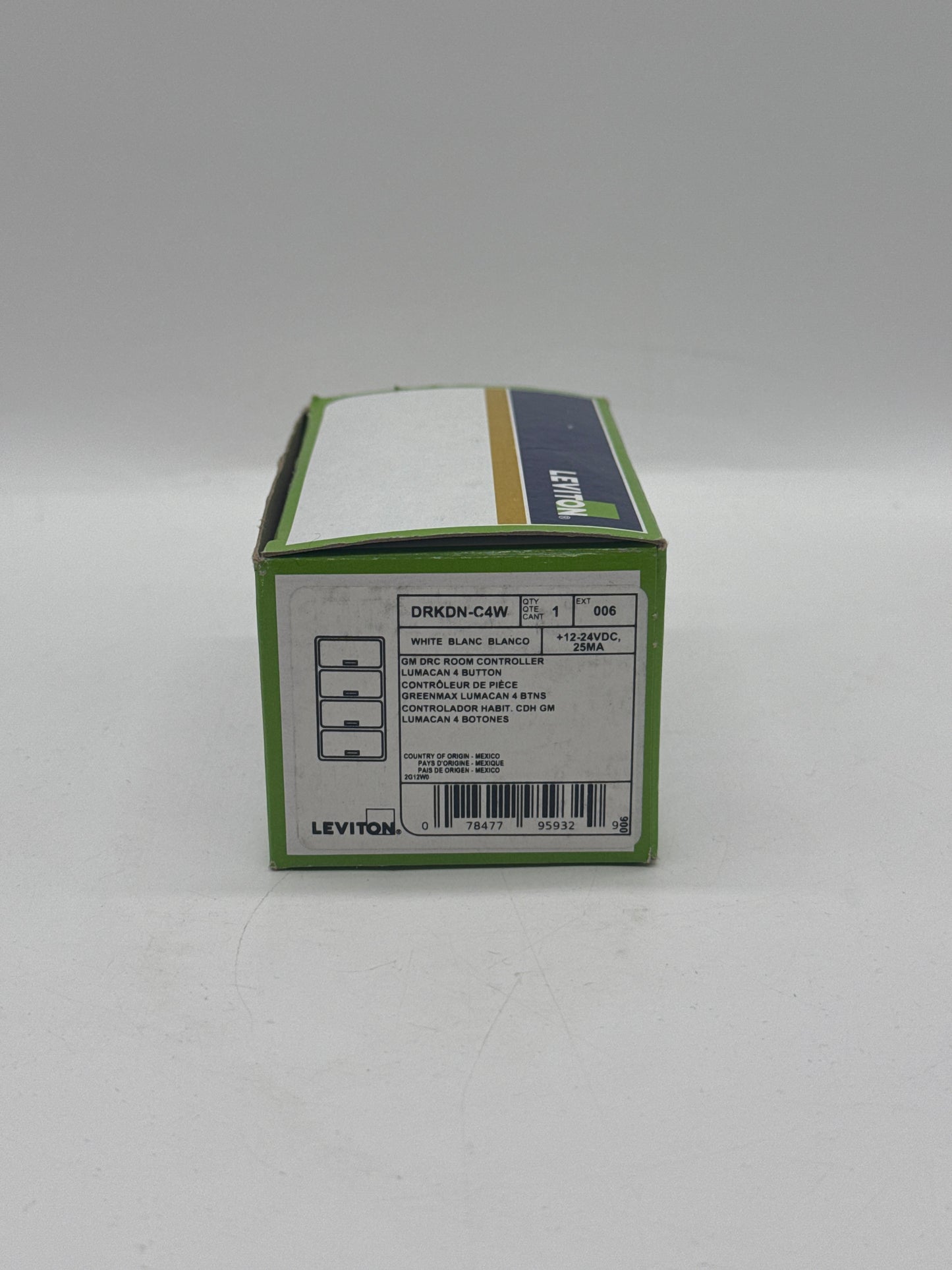 LEVITON DRKDN-C4W GM DRC ROOM CONTROLLER LUMACAN 4 BUTTON (NEW IN BOX)