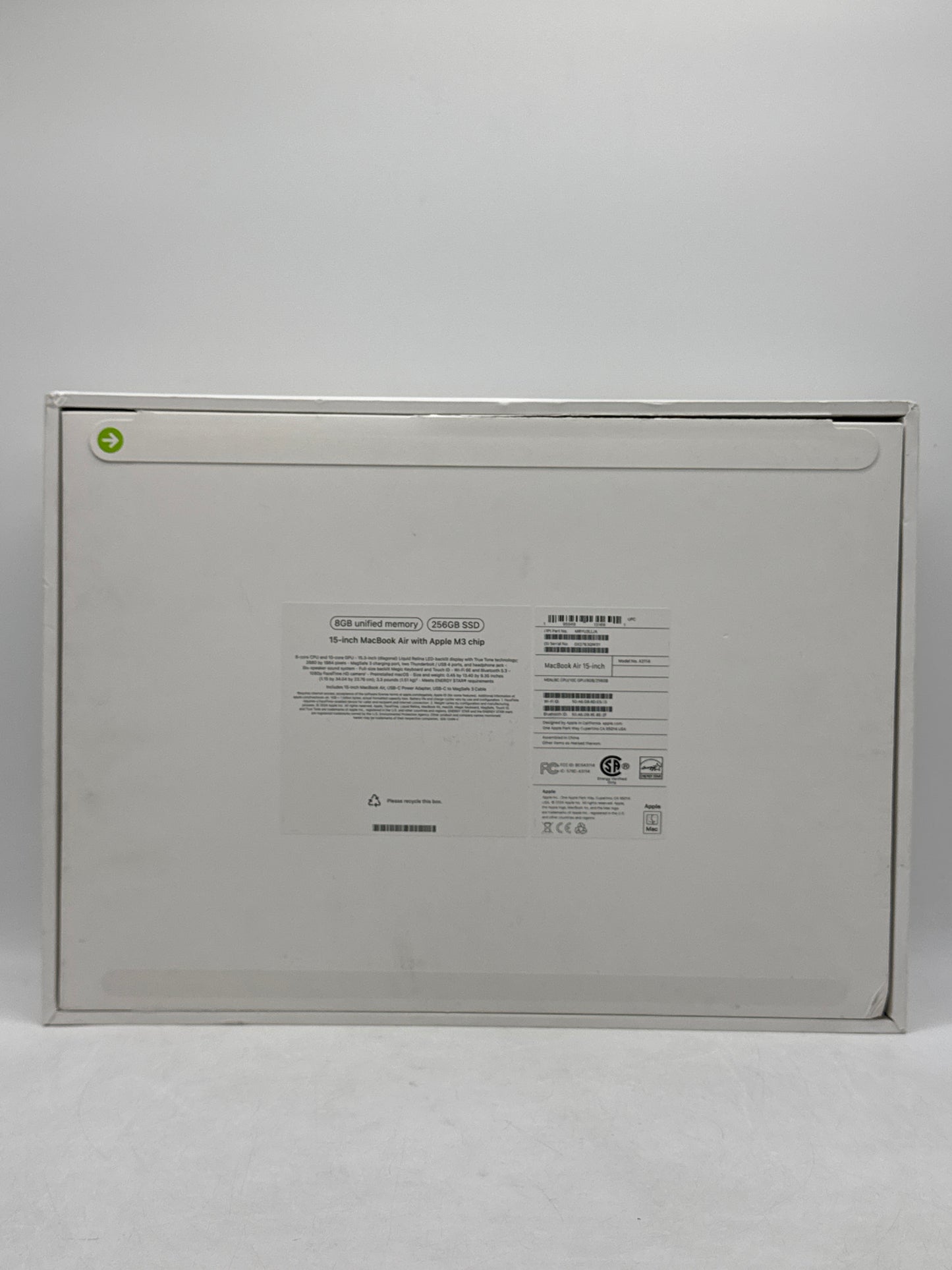 2024 Apple MacBook Air 15.3" A3114 M3 8C-CPU 10C-GPU 8GB RAM 256 SSD Midnight