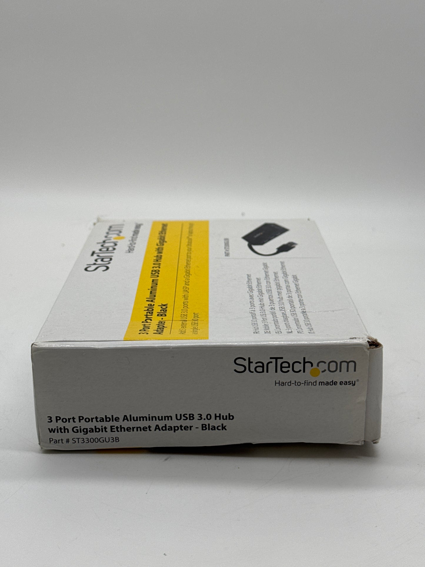 Startech 3 port portable aluminum USB 3.0 hub with gigabit ethernet adapter black