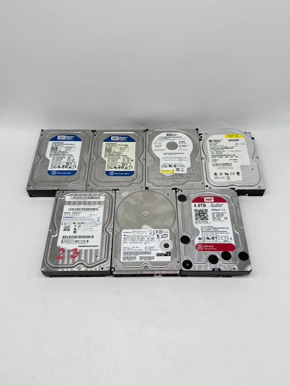 Lot of 7 Mixed Hard Drives WD Hitachi Samsung 40GB-4TB - Untested