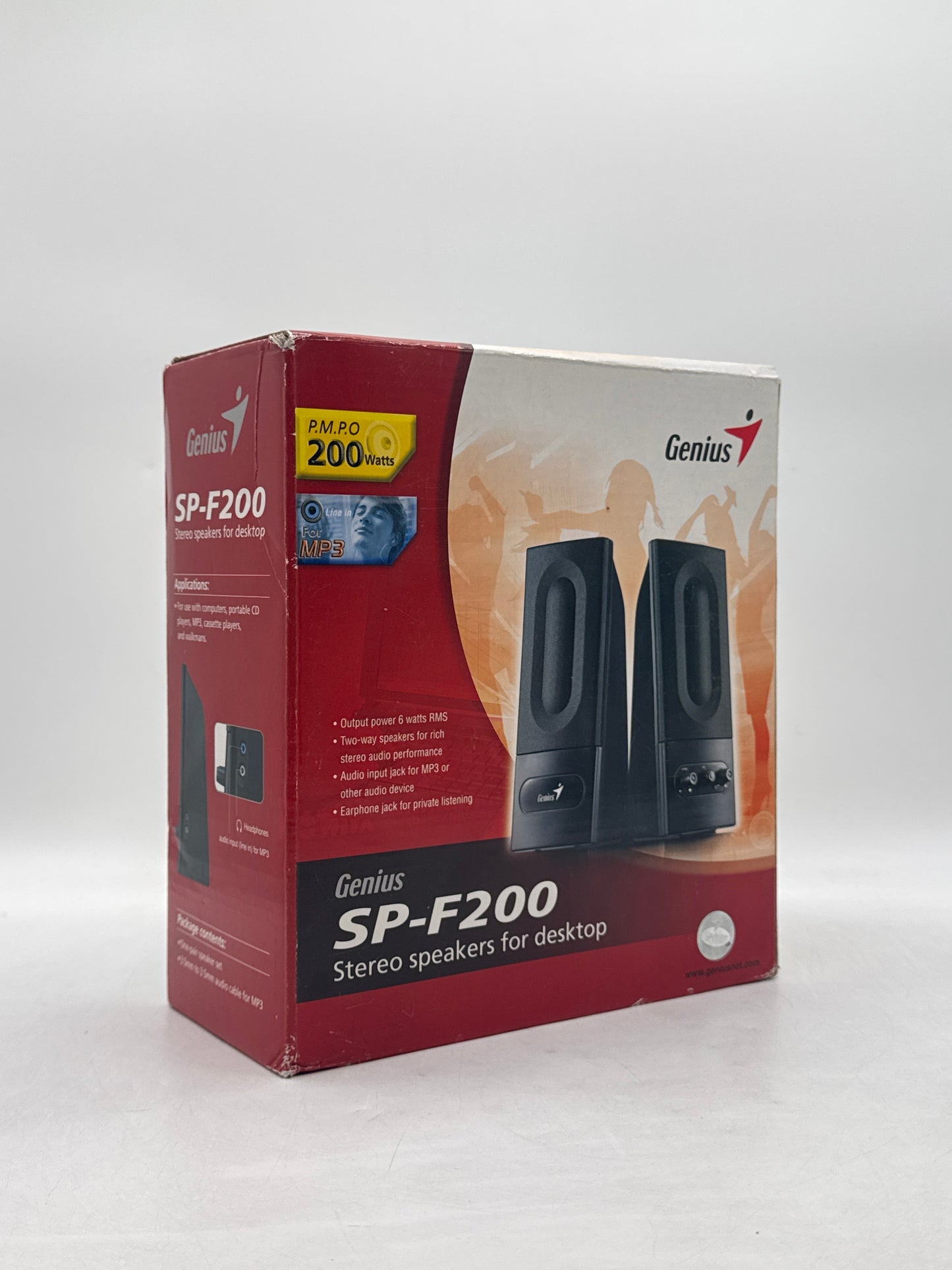 Genius F-Series SP-F200 6 Watts 2.0 Stereo Speakers - Open Box