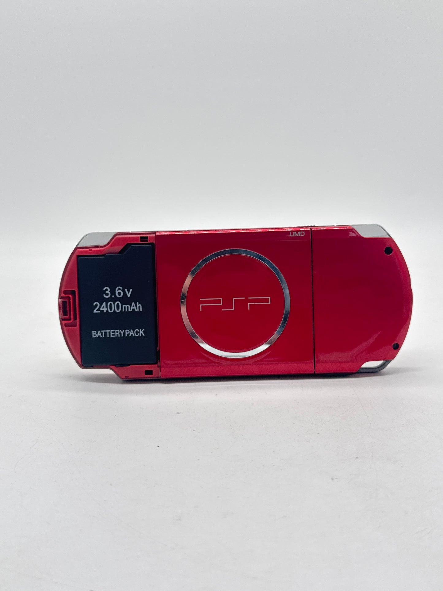 Sony PlayStation Portable PSP-3000 Red Console #369 No Back Lid Yellowed Display AS IS