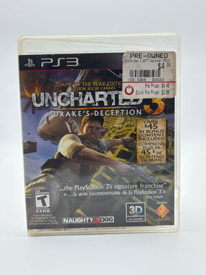 Uncharted 3: Drake's Deception Sony PlayStation 3 PS3 Game Free Shipping