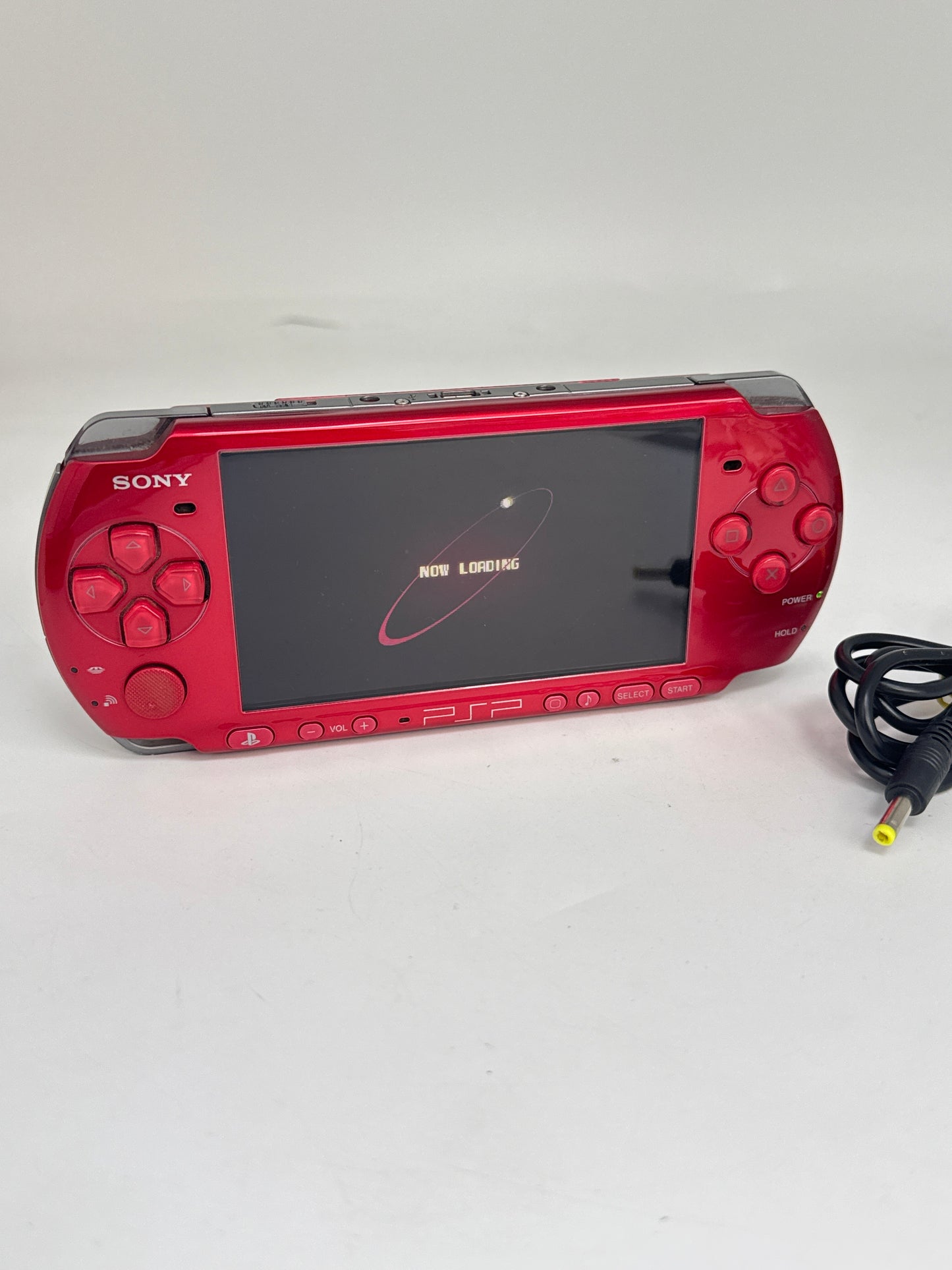 Sony PSP-3000 Red Console #59 w/ 2400mAh Battery & Charger Noisy Disc Drive