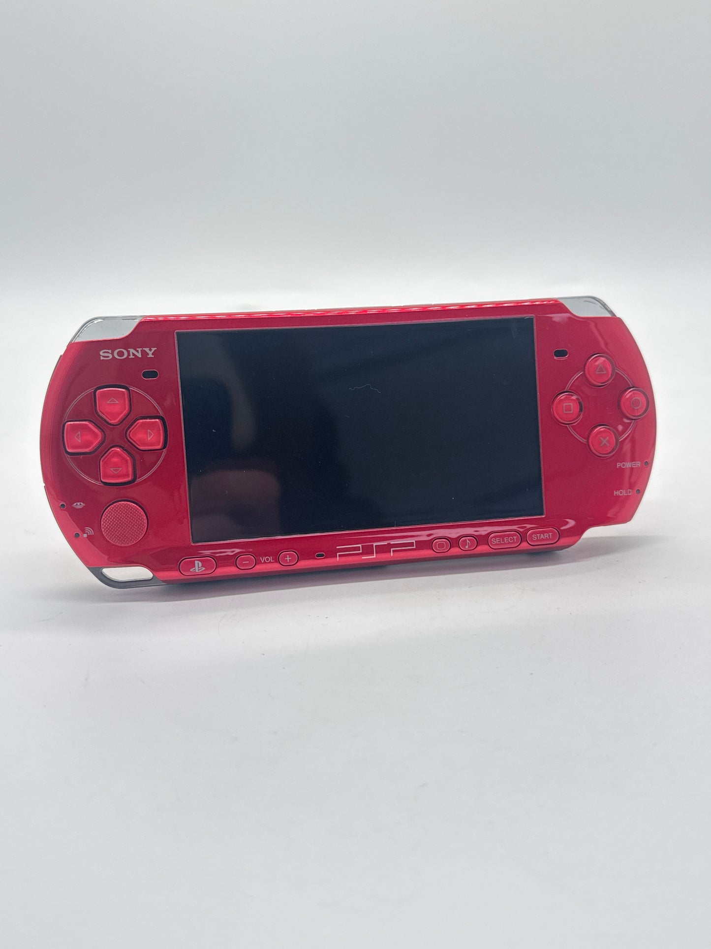 Sony PSP-3000 Red Console w/ 2400mAh Battery #105 Broken Disc Drive READ AS IS