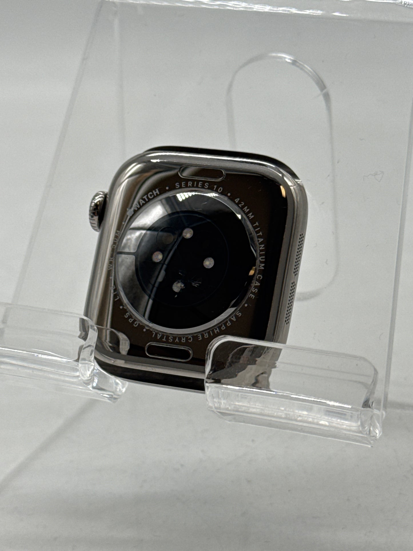 Unlocked Apple Watch Series 10 A3001 42mm GPS + Cellular Natural Titanium - Read!