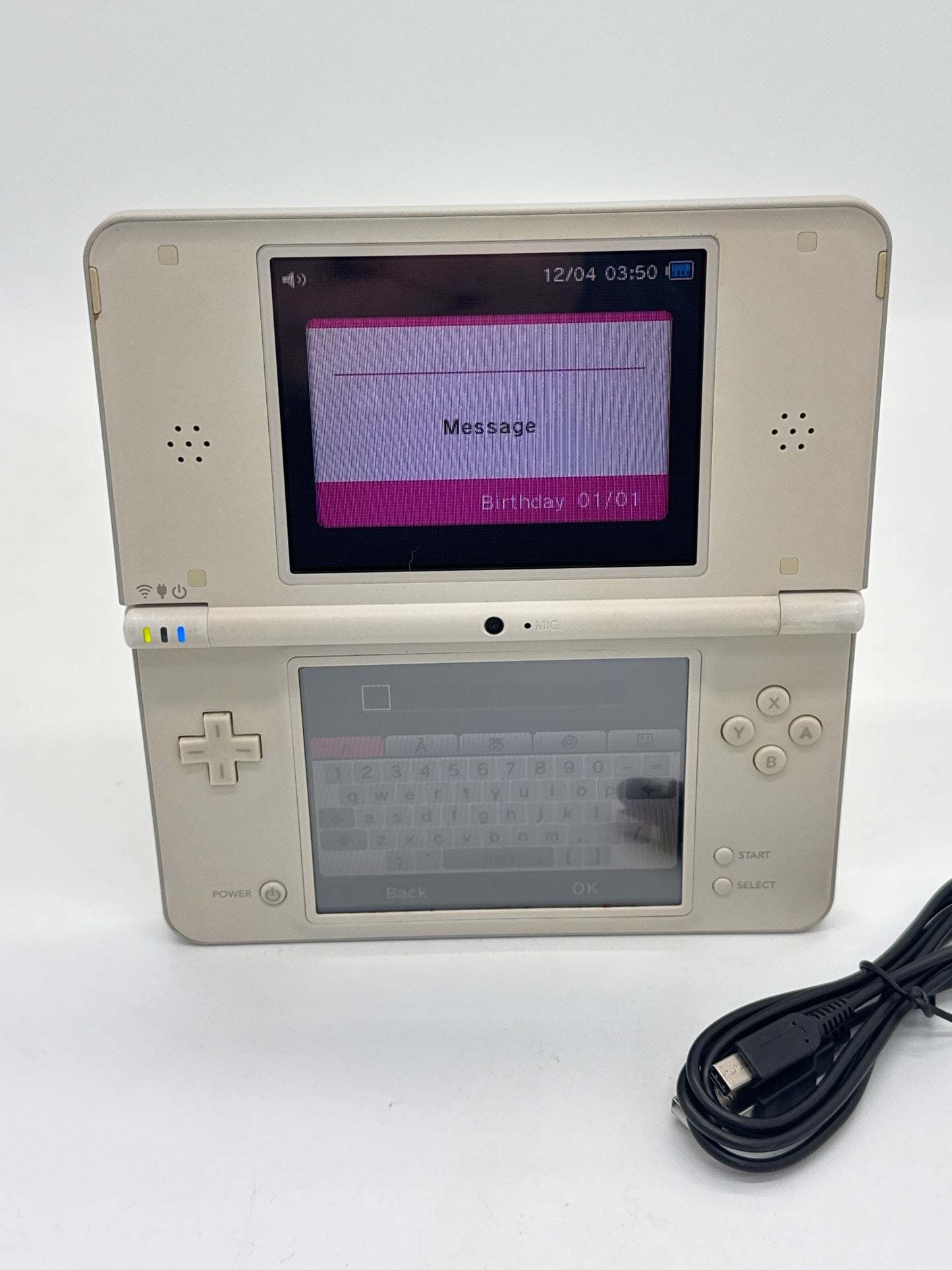 Nintendo DSi LL DS Natural White w/ Charger No Stylus Console #16