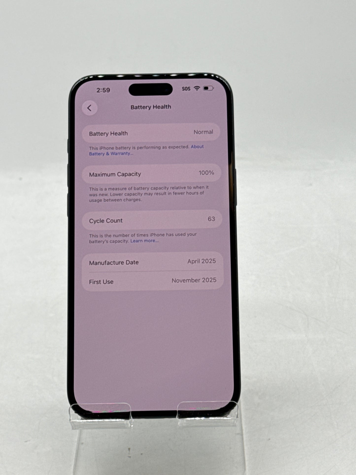 T-Mobile Apple iPhone 16 Plus A3082 128GB Black 100% Battery Health 63 Cycle Count