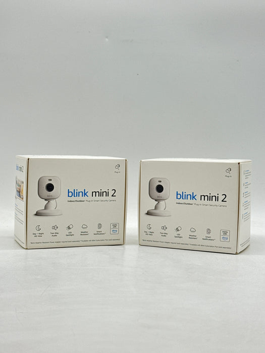 Blink Mini 2 Smart Security Cameras 2-Pack 1080p HD Alexa Motion Detection NEW