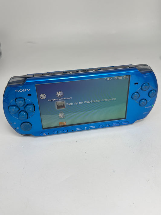 Sony PSP-3000 Blue Console #292 w/ 1200mAh Battery No Charger