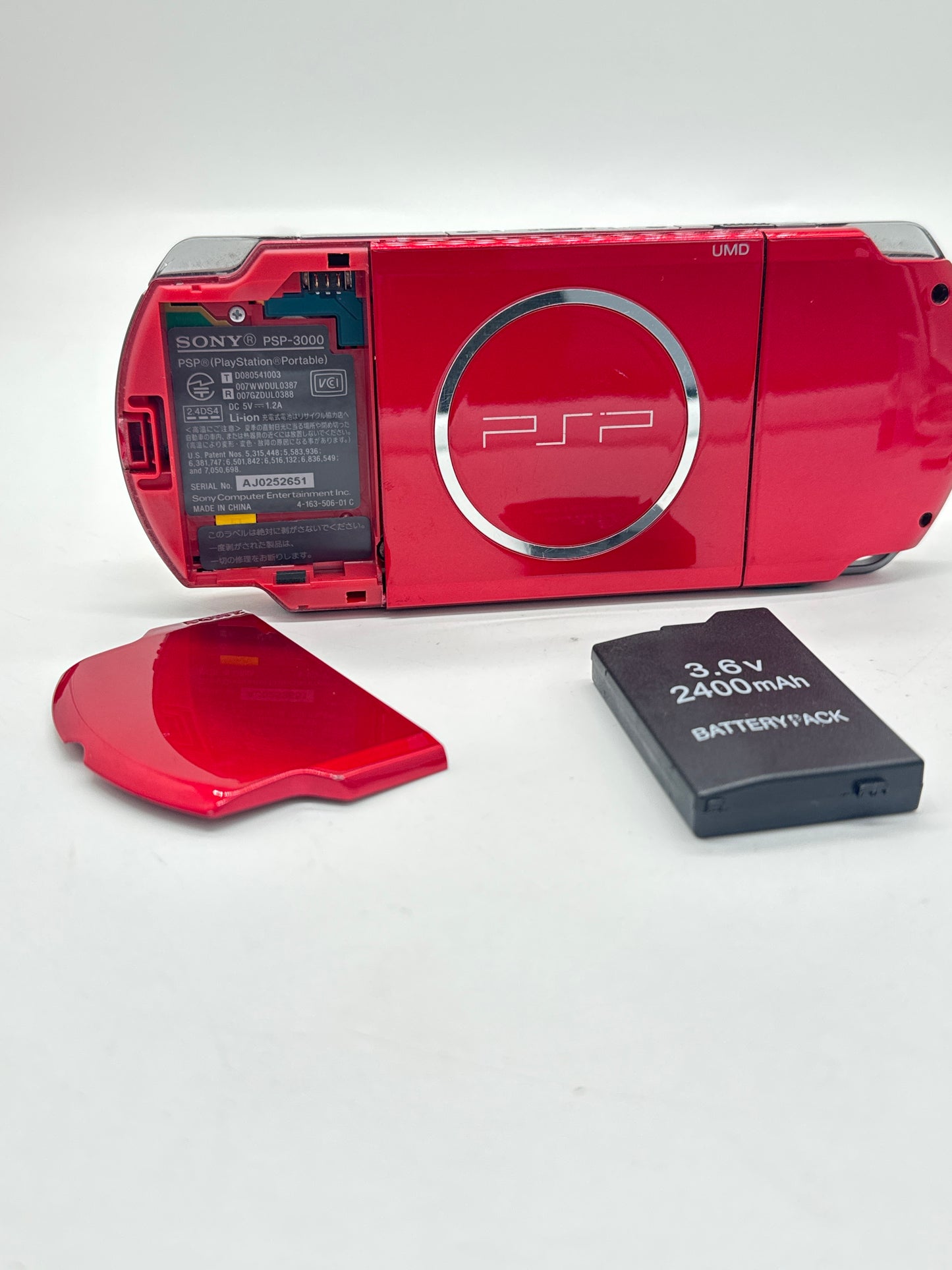 Sony PSP-3000 Red Console #57 w/ 2400mAh Battery & Charger