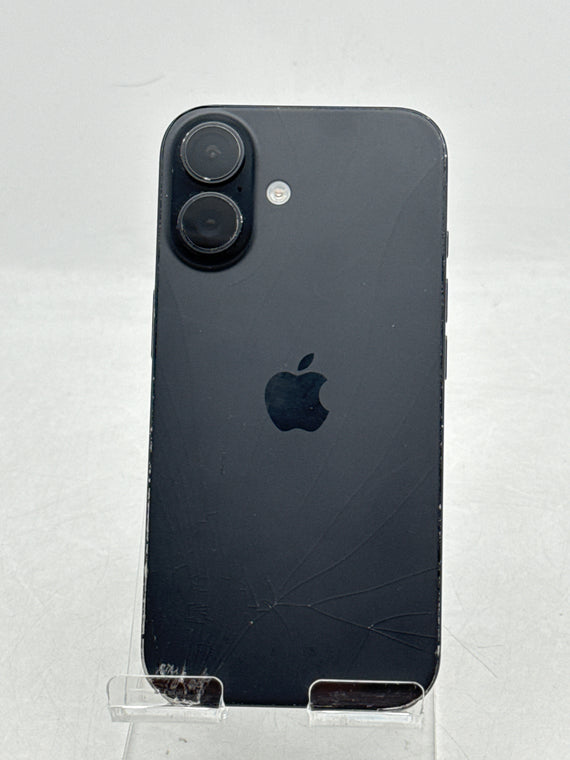 Apple iPhone 16 A3081 128GB Black - Cracked Back, No Power