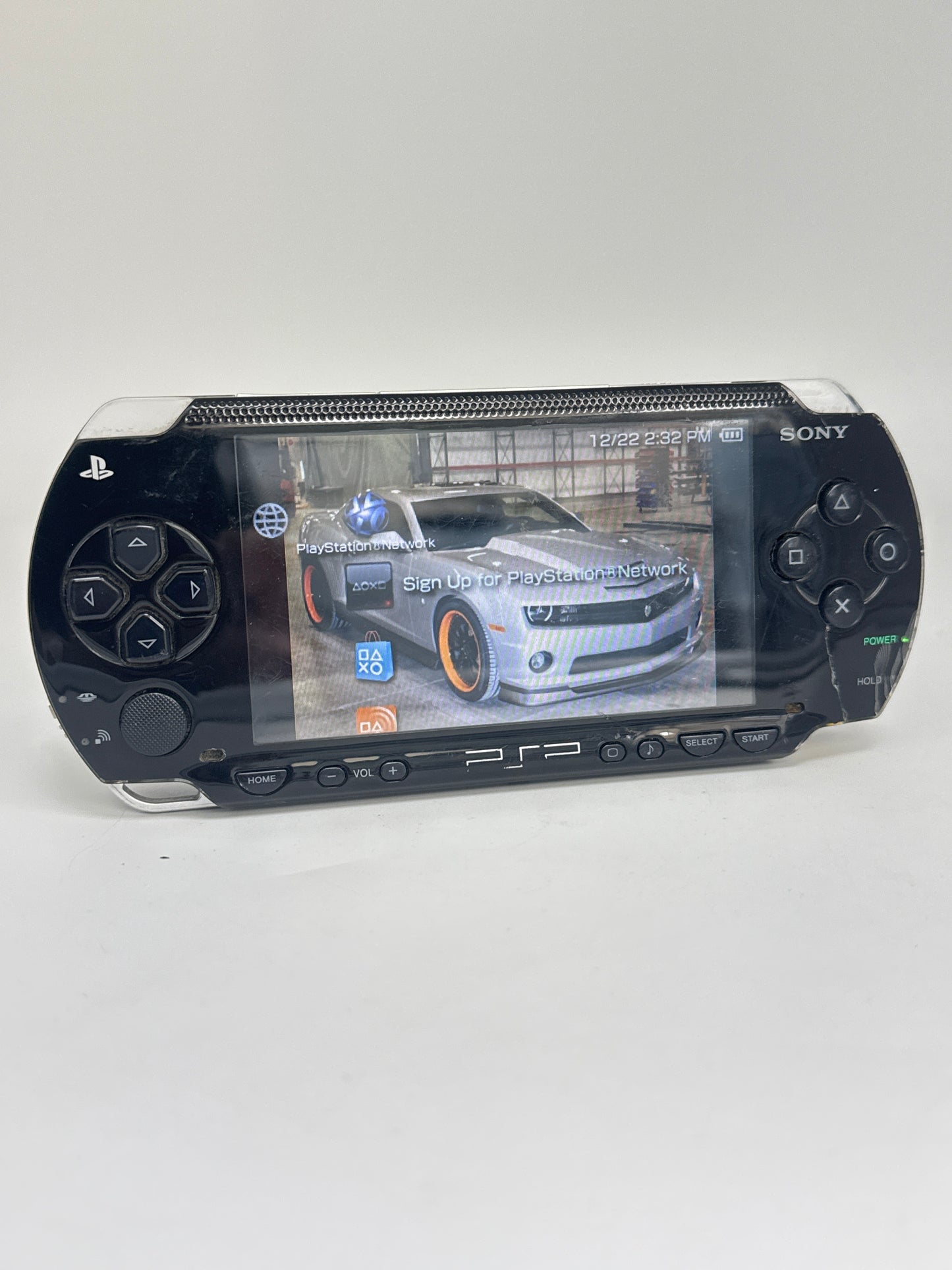 Sony PSP-1001B2 Black Console #83 Cracked Front Case