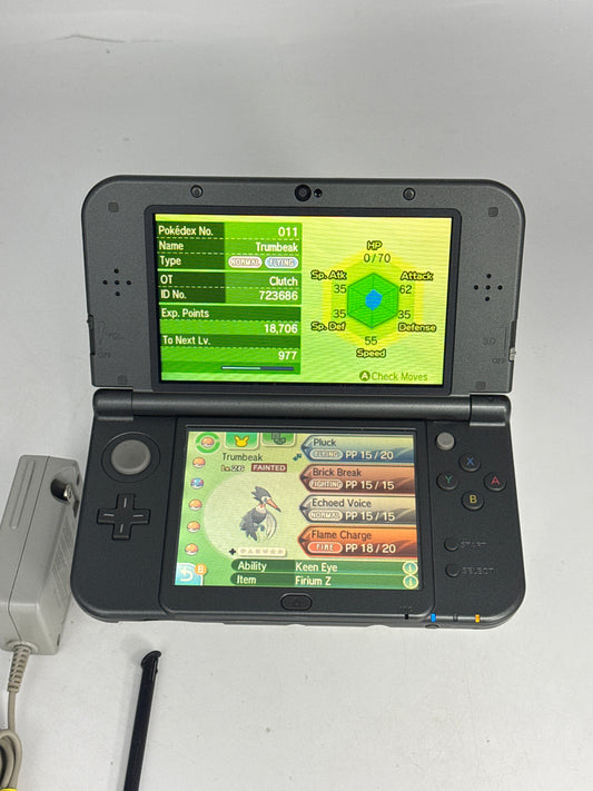 Nintendo "NEW" 3DS XL RED-001 Console #417 w/ Stylus & OEM Charger READ AS IS