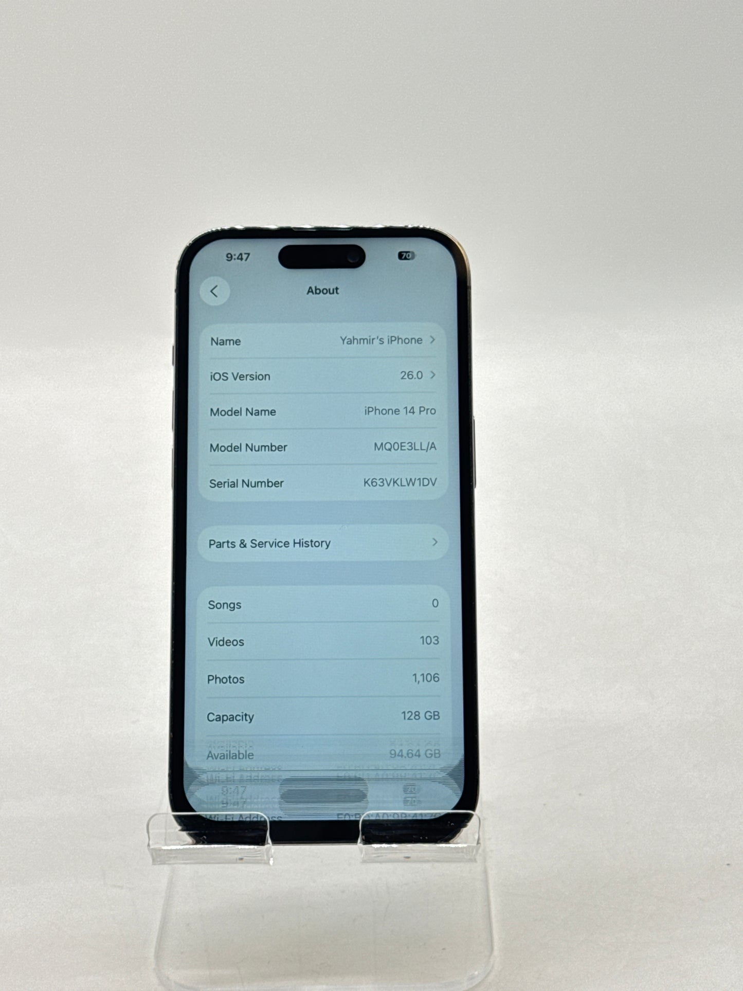 Unlocked Apple iPhone 14 Pro A2650 128GB Deep Purple - Read!