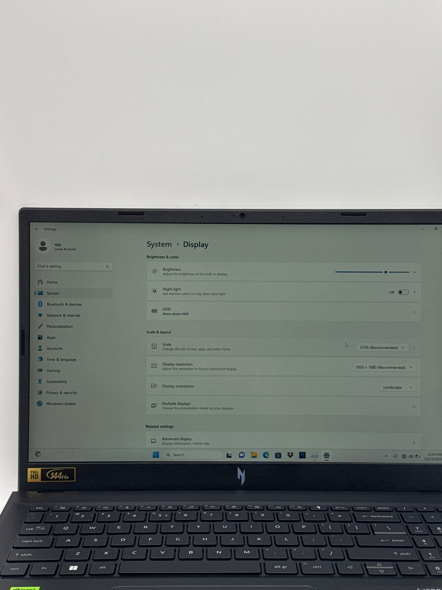 Acer Nitro V 15 15.6" 144hz Core i9-13900H 16GB RAM 512GB SSD RTX 4060 8GB