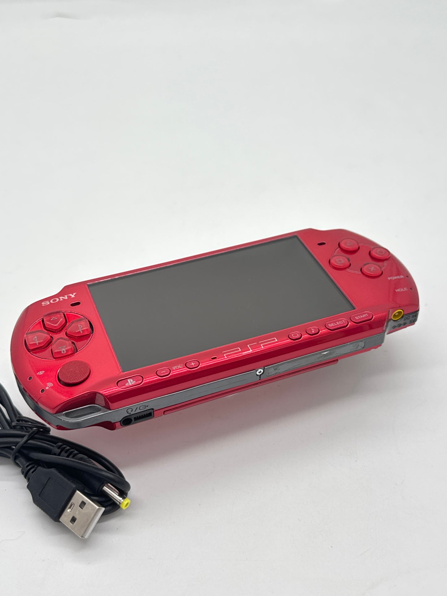 Sony PSP-3000 Radiant Red Console w/ Charger #68 Battery Lid Will Not Stay On