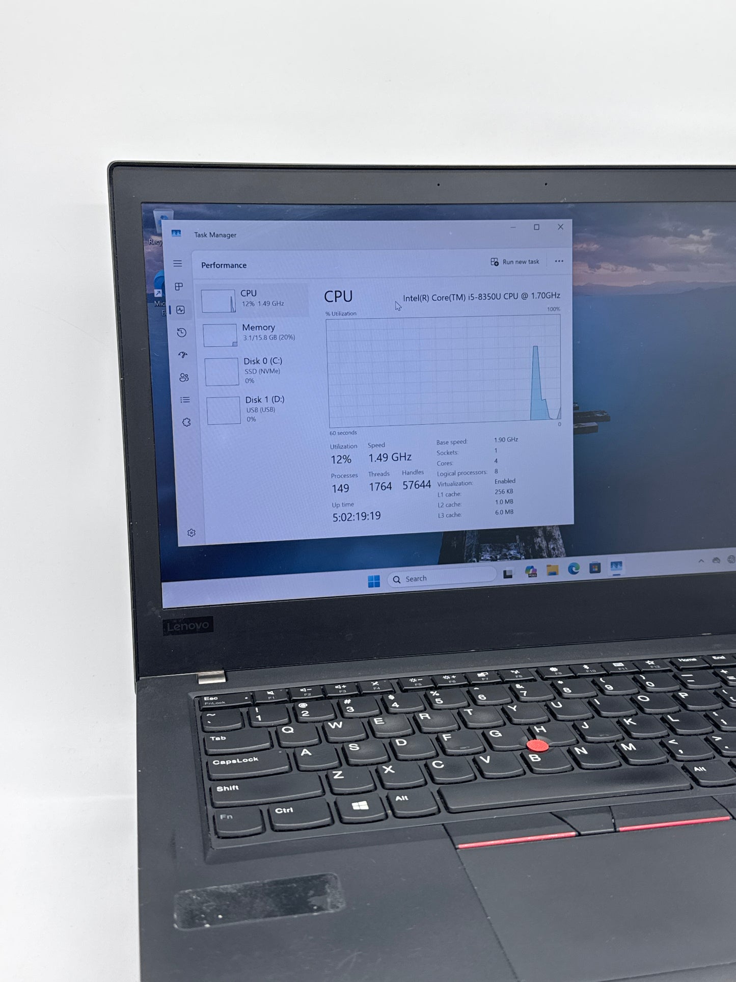 Lenovo ThinkPad T480 Intel i5-8350U 16GB RAM 512GB SSD Laptop #23 READ