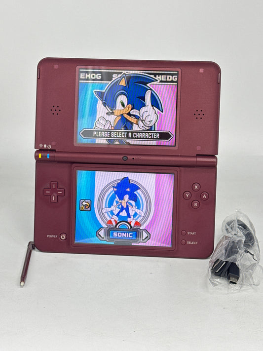 Nintendo DSi LL UTL-001(JPN) Wine Red Burgundy Console #407 w/ Stylus & Charger