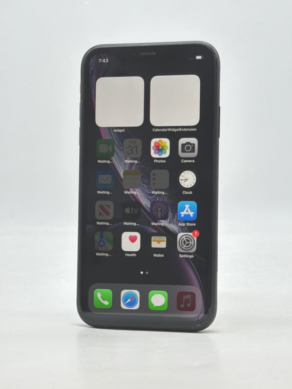 Unlocked Apple iPhone XR A1984 64GB Black 94% BH - Cracked Screen