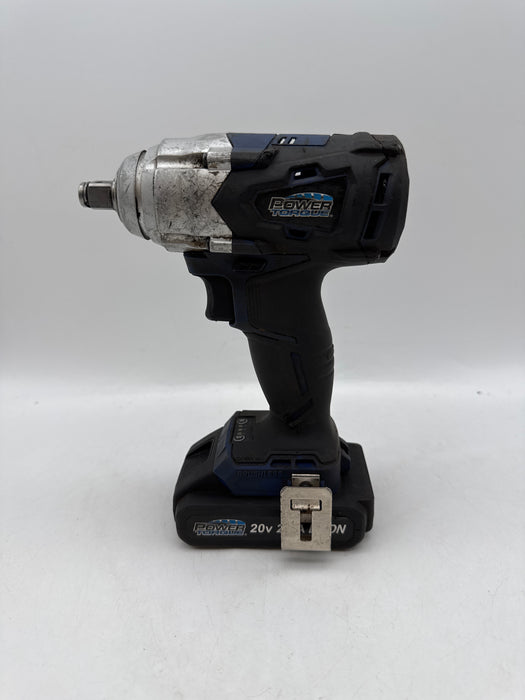 Power Torque PTT0004 Impact Wrench 1/2 inch 20v Cordless W/ 2.0Ah Battery No Charger