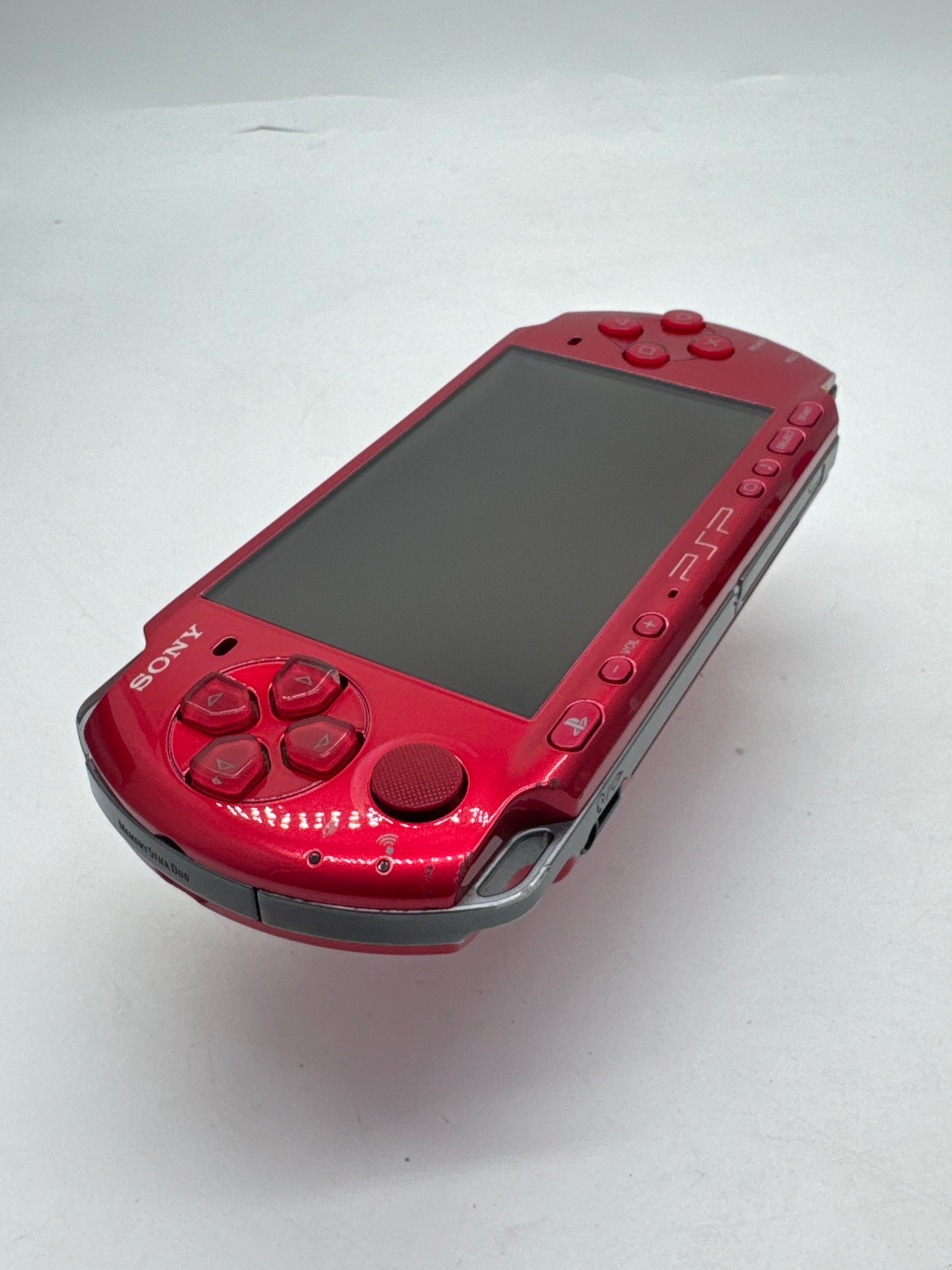Sony PlayStation Portable PSP-3000 Red Console Only #335 Bad UMD No Battery AS IS