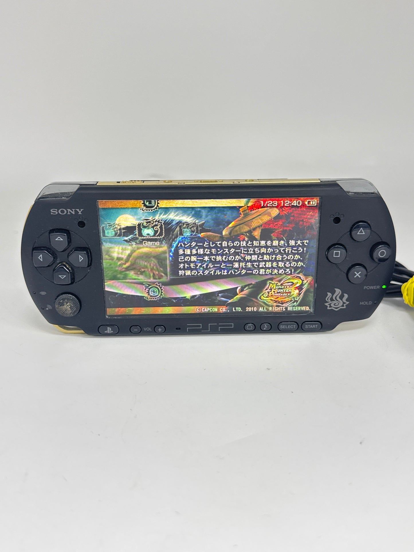 Sony PSP-3000 Monster Hunter Portable 3rd Hunters No Back Lid Bad Screen #276 Limited